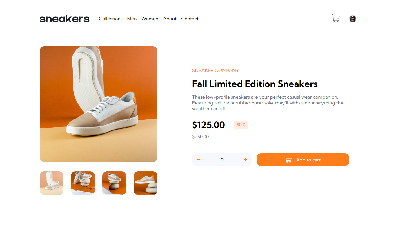 Screenshot of the ecommerce page.